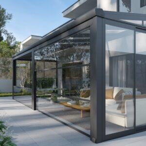 Pergola aluminiowa przyścienna z montażem